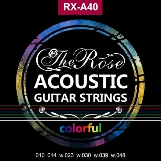 The Rose Acoustic Colourful 10 Gauge RX-A40 Guitar Strings