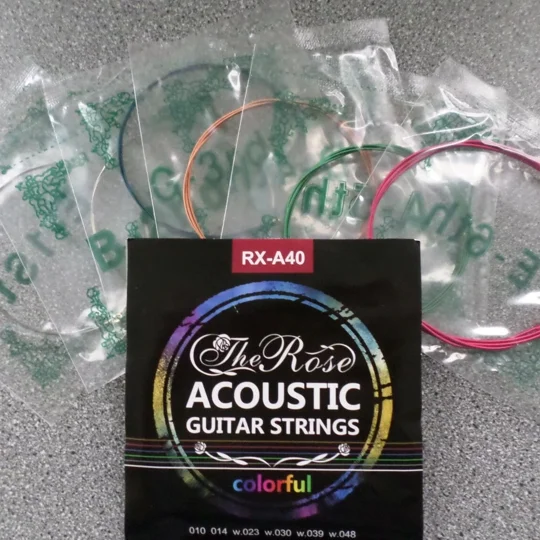 The Rose Acoustic Colourful 10 Gauge RX-A40 Guitar Strings