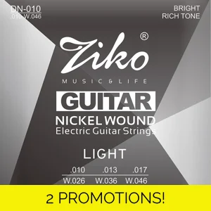 Ziko Electric High-Quality 10 Gauge Guitar Strings DN-010: