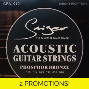 Smiger Acoustic Phosphor Bronze 10 Gauge Guitar Strings GPA-010