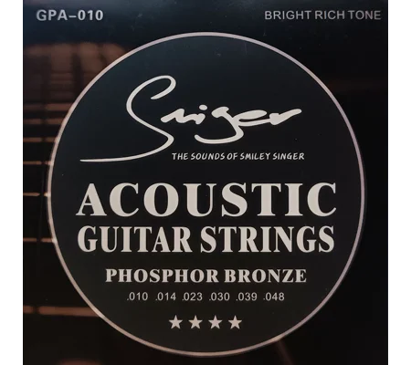 Smiger Acoustic Phosphor Bronze 10 Gauge Guitar Strings GPA-010