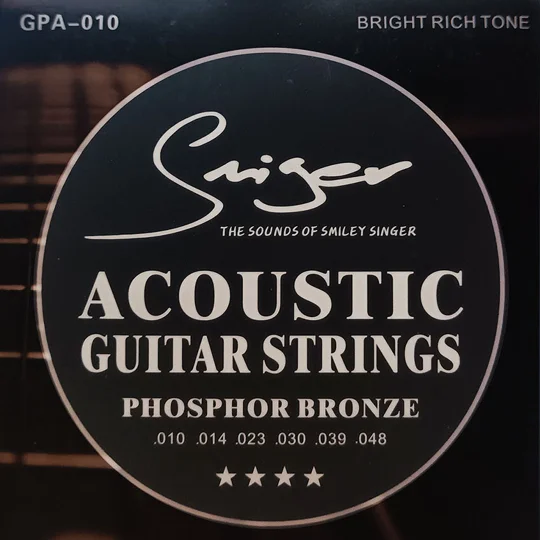 Smiger Acoustic Phosphor Bronze 10 Gauge Guitar Strings GPA-010