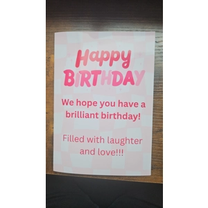 All in pink birthday card