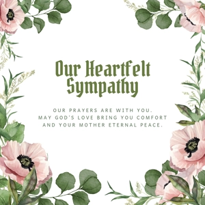 Our heartfelt sympathy note