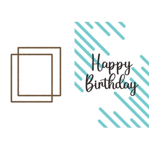 Simple blue stripe birthday card