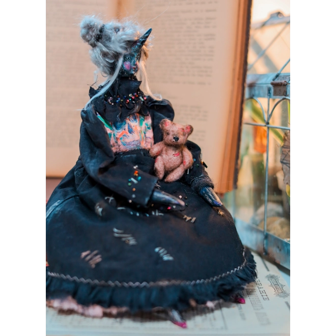 Additional Image for Varvara Kurakina - Black Unicorn Witch with Teddy Companion