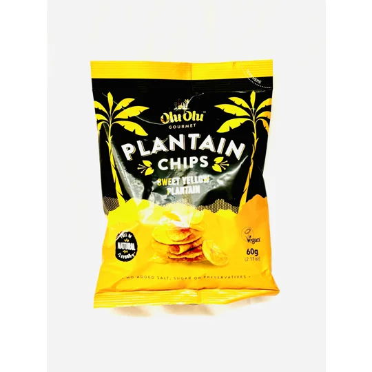 Olu Olu Plantain Crisps Sweet (Yellow) 1x60g