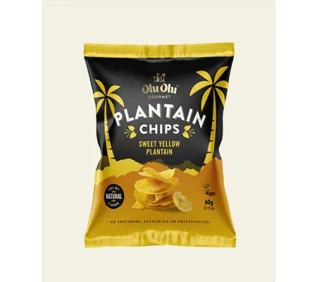Olu Olu Plantain Crisps Sweet (Yellow) 1x60g