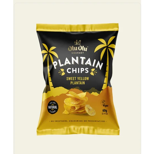 Olu Olu Plantain Crisps Sweet (Yellow) 1x60g