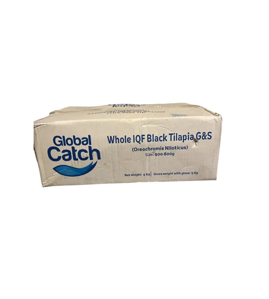 A white 5kg box with Tilapia fish