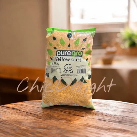 Puregro Yellow Garri, garri mixed with palm oil