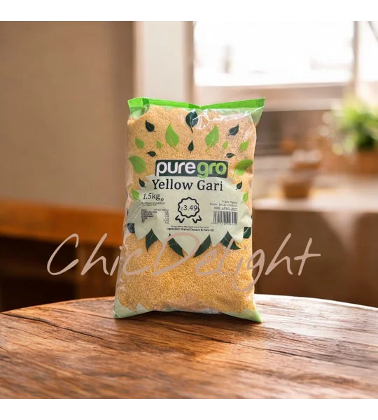 Puregro Yellow Garri, garri mixed with palm oil