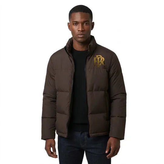 Emilio Places - Rey, Men's Brown Puffer Jackets Size Large