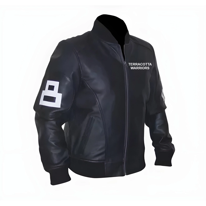 Additional Image for Terracotta Warriors, Men's 8 Ball Sheepskin Leather Jacket Size Large