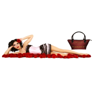 Emilio Places - Rey, Burgundy Monroe Satin Tote Handbag