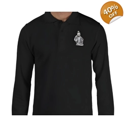 Terracotta Warriors, Men's Long Sleeve Polo Size Medium
