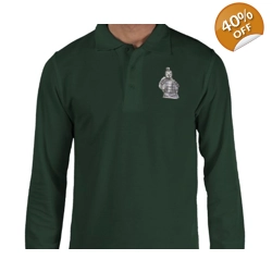 Terracotta Warriors, Men's Long Sleeve Polo Size Large