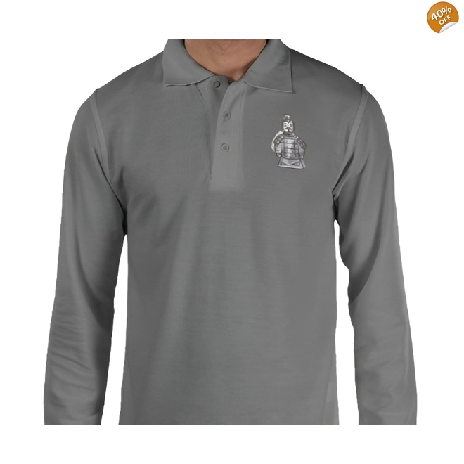 product Image for Terracotta Warriors, Men's Long Sleeve Polo Size XL