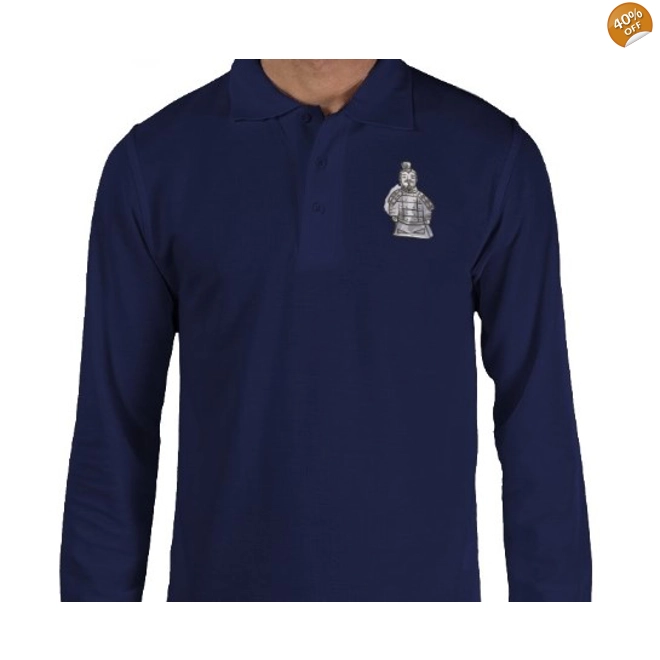 product Image for Terracotta Warriors, Men's Long Sleeve Polo Size XL