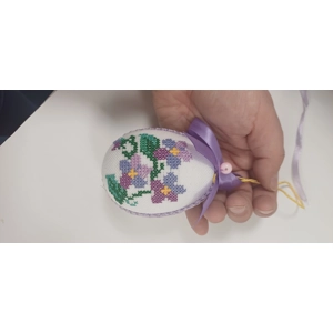 Purple Handstitched Easter Egg