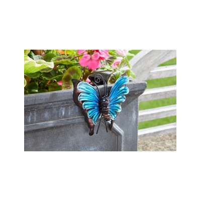 Decorative Glass Butterfly Pot Hanger - Blue Decorative Glass Butterfly Pot Hanger - Blue