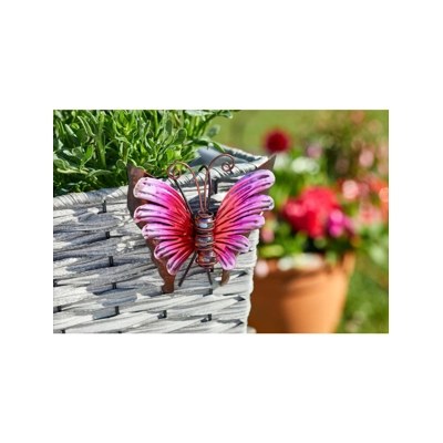 Decorative Glass Butterfly Pot Hanger - Pink Decorative Glass Butterfly Pot Hanger - Pink