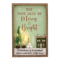 LED Wooden Merry & Bright Sign