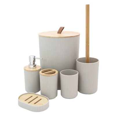 6pc Bathroom Set - Stone