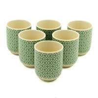 6x Herbal Tea Cup - Green Mosaic