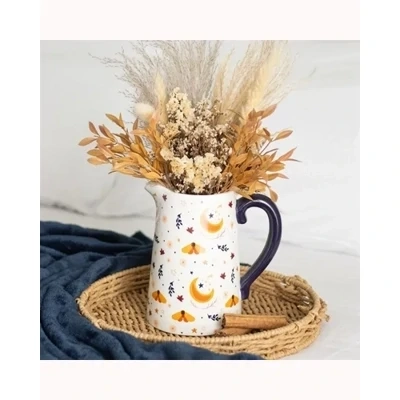 Autumn Magic Harvest Moon Print Ceramic Flower Jug