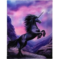 Black Unicorn Canvas Plaque