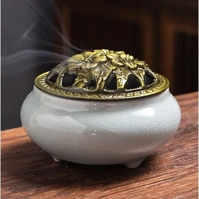 Classic Ceramic incense burner – Light Jade