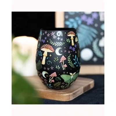 Dark Forest Print Stemless Wine Glass