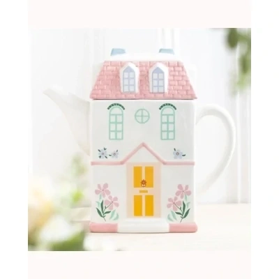 Pastel House Shaped Teapot
