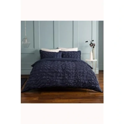 Rouched Pleats Duvet Set Navy