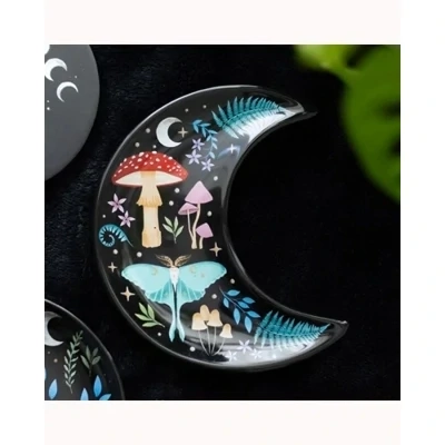 Crescent Moon Dark Forest Print Trinket Dish
