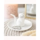 Sitting White Cat Face Trinket Dish