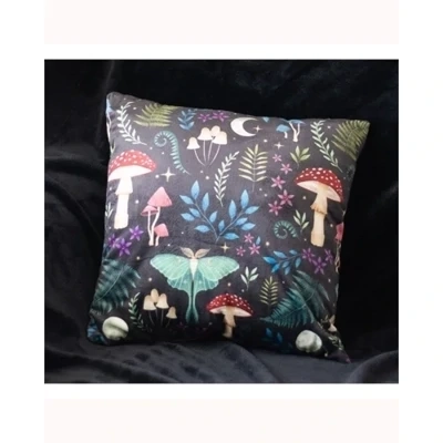 Square Dark Forest Print Cushion