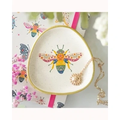 Floral Bee Trinket Dish