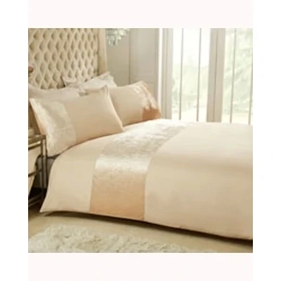 Luxury Velvet Cuff Duvet Set Champagne