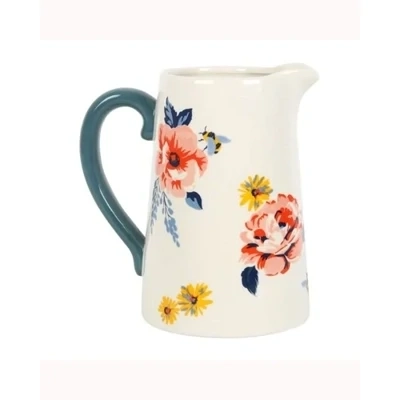Bee-utiful Floral Ceramic Flower Jug