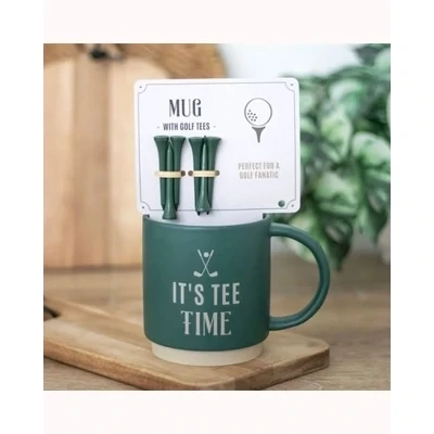 It's Tee Time Mug with Golf Tees