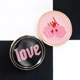 Flaming Dice and Love Pin Badge Set