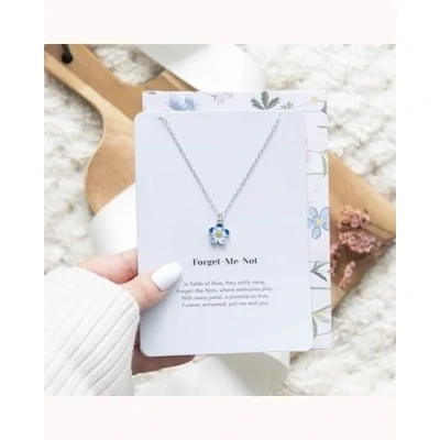 Forget-Me-Not Flower Necklace on Greeting Card