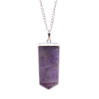 Gemstone Flat Pencil Pendant - Am..