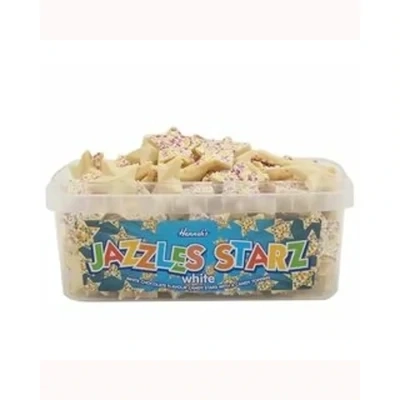 Hannah's White Chocolate Jazzles Starz Tub 600g