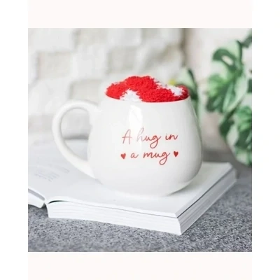Hug in a Mug Heart Mug and Socks Set