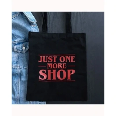 Just One More Shop Polycotton Tote Bag
