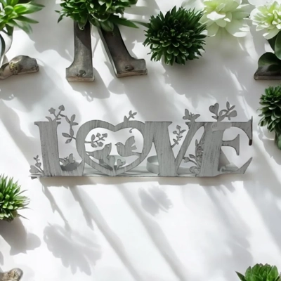 Love Tea Light Metal Holder Love Tea Light Metal Holder