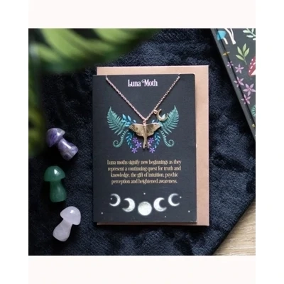 Luna Moth Necklace Greeting Card